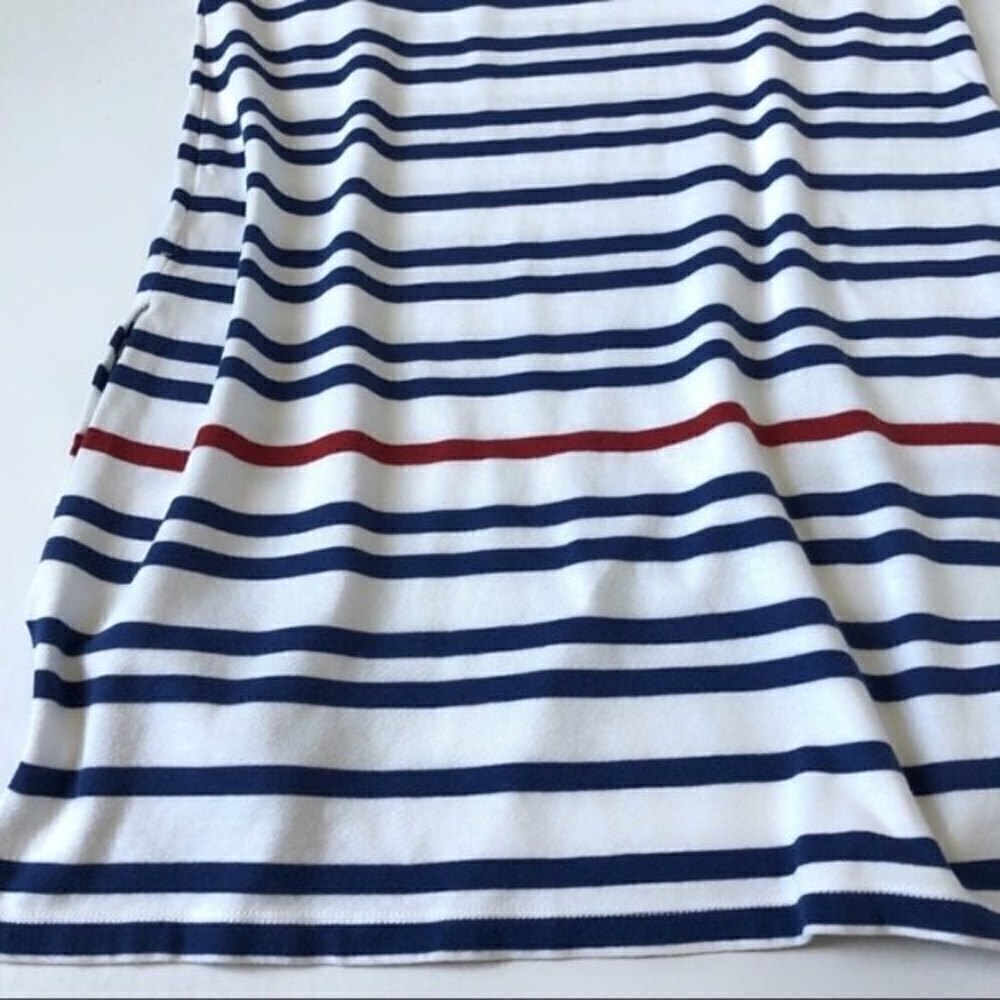 WHITE & Warren Striped Red White & Blue Cotton Popover Shirt Dress Relaxed M - Picture 11 of 11